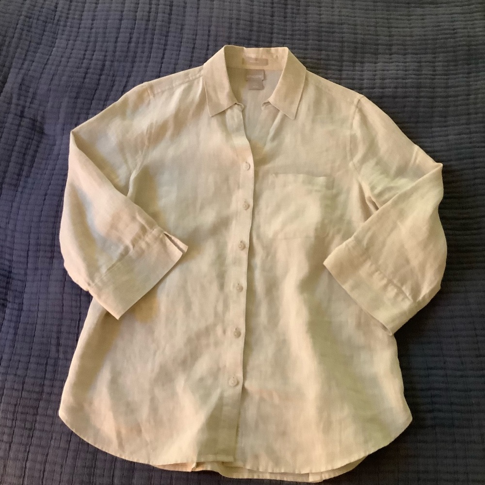 Chico’s no iron linen blouse Sz 00